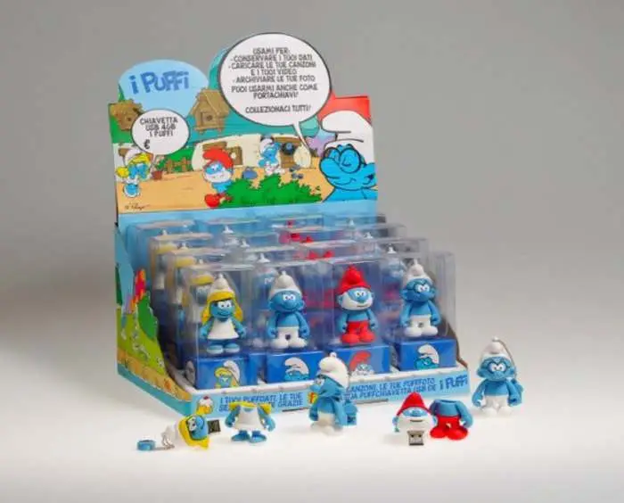 espositore usb flash drive 4gb puffi(16