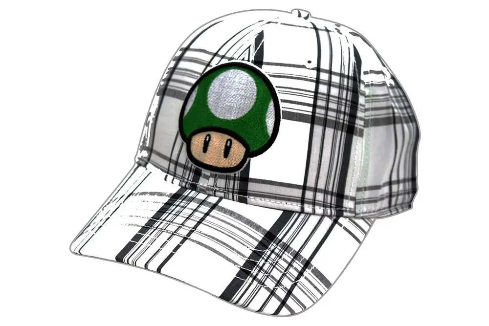 nintendo mushroom white jaquard flex cap