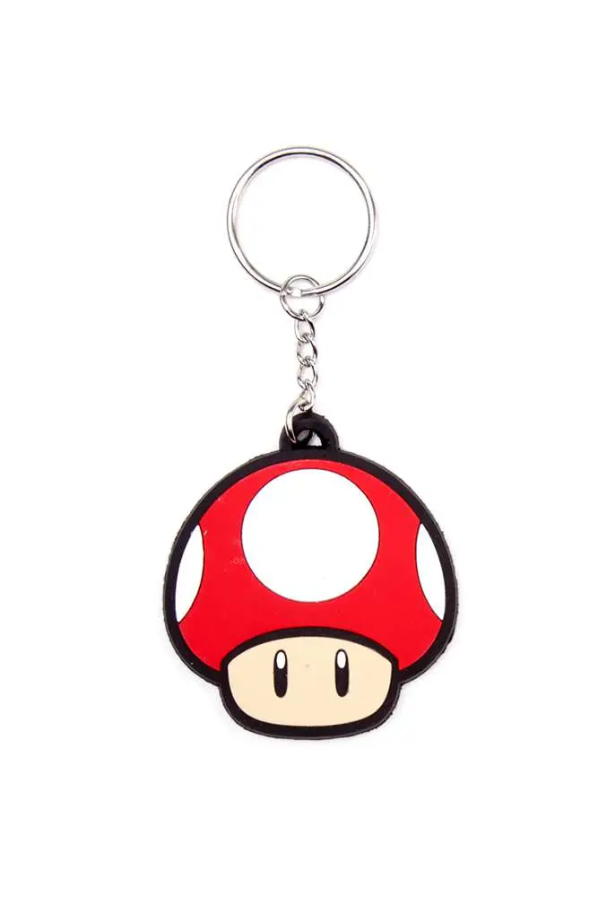 nintendo super mushroom rubber keychain
