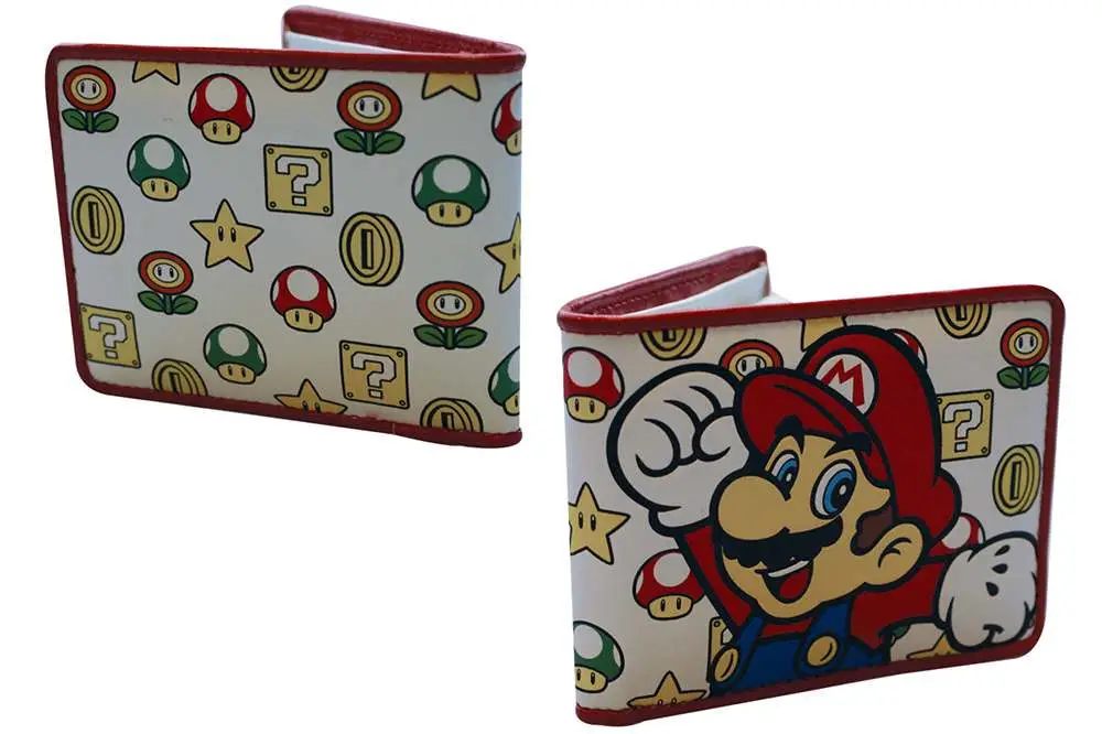 nintendo mushroom w/ mario bifold wallet