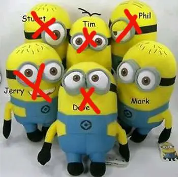 despicable me 2 minions 28cm flock mark