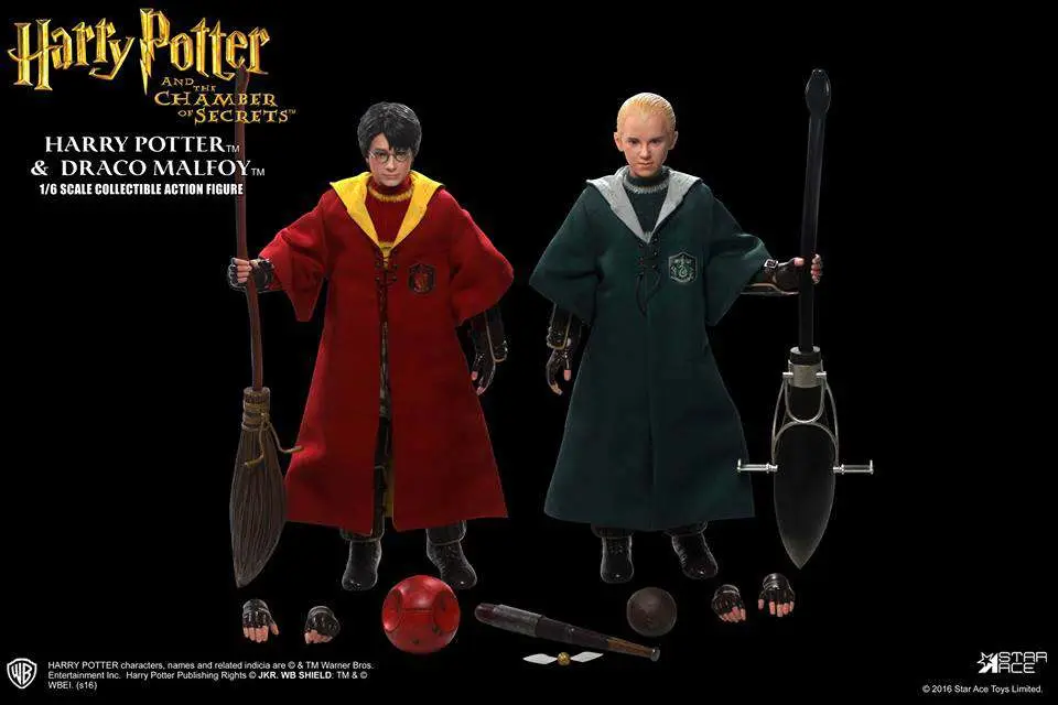 hp 12" harry & draco quidditch 2pk af