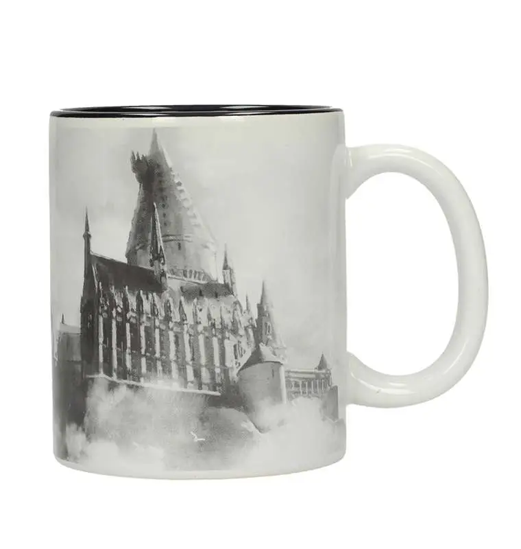 hp hogwarts castle black and white mug