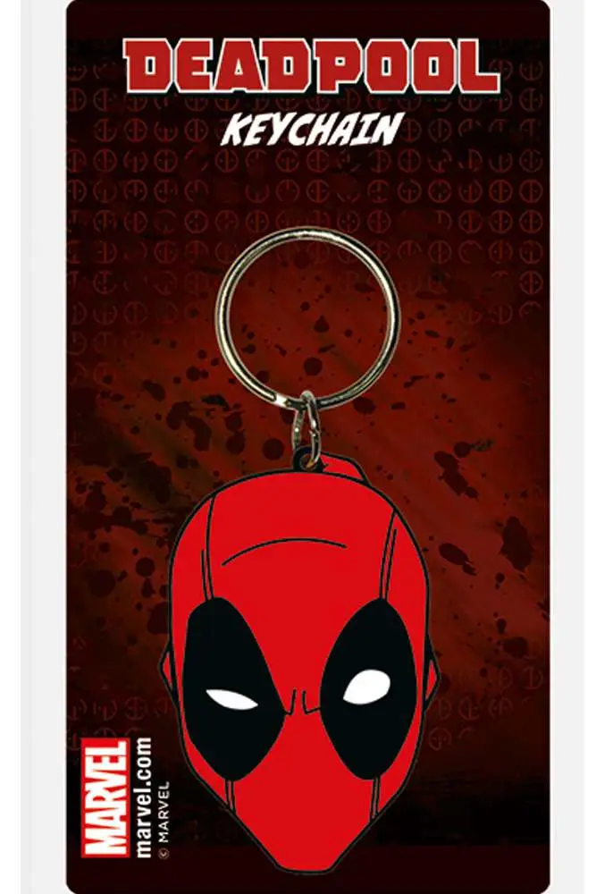 marvel deadpool face keyring