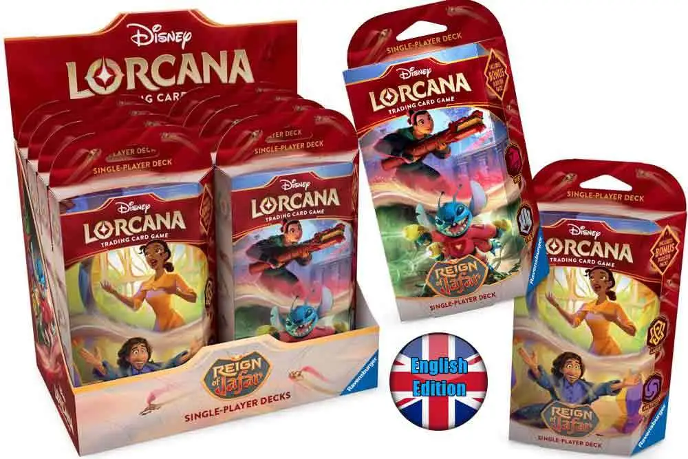 lorcana - reign of jafar - starter deck display (8 decks) - english