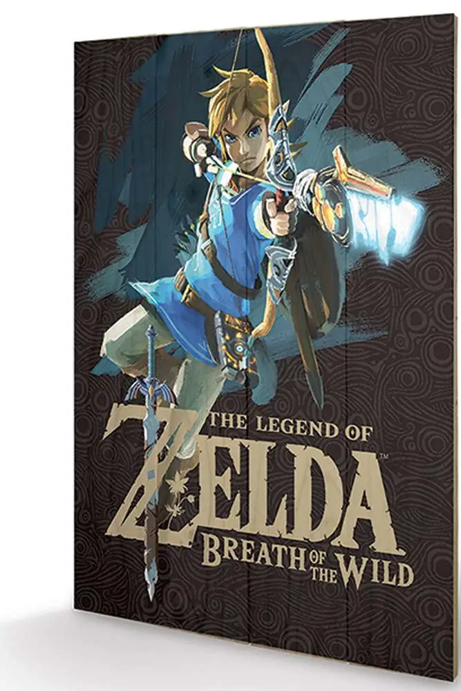 legend of zelda botw game cover wood print