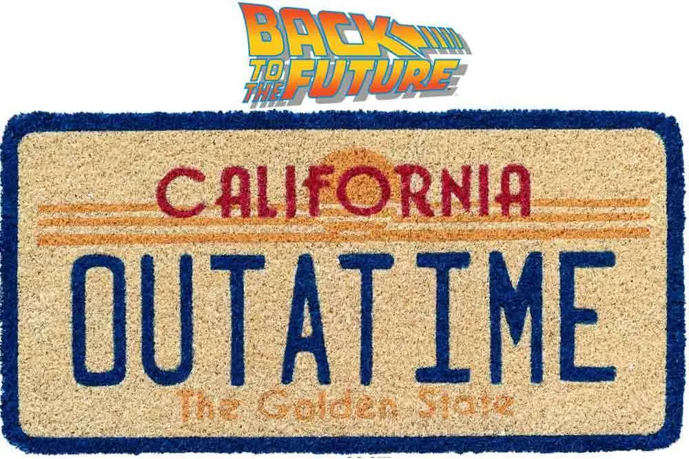 back to the future de lorean plate doormat
