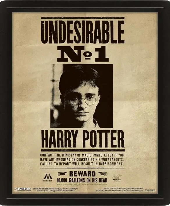 harry potter wanted 3d lenticular poster