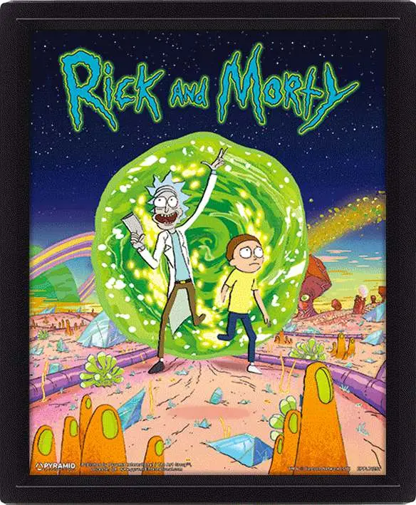 rick and morty portal poster 3d lent.
