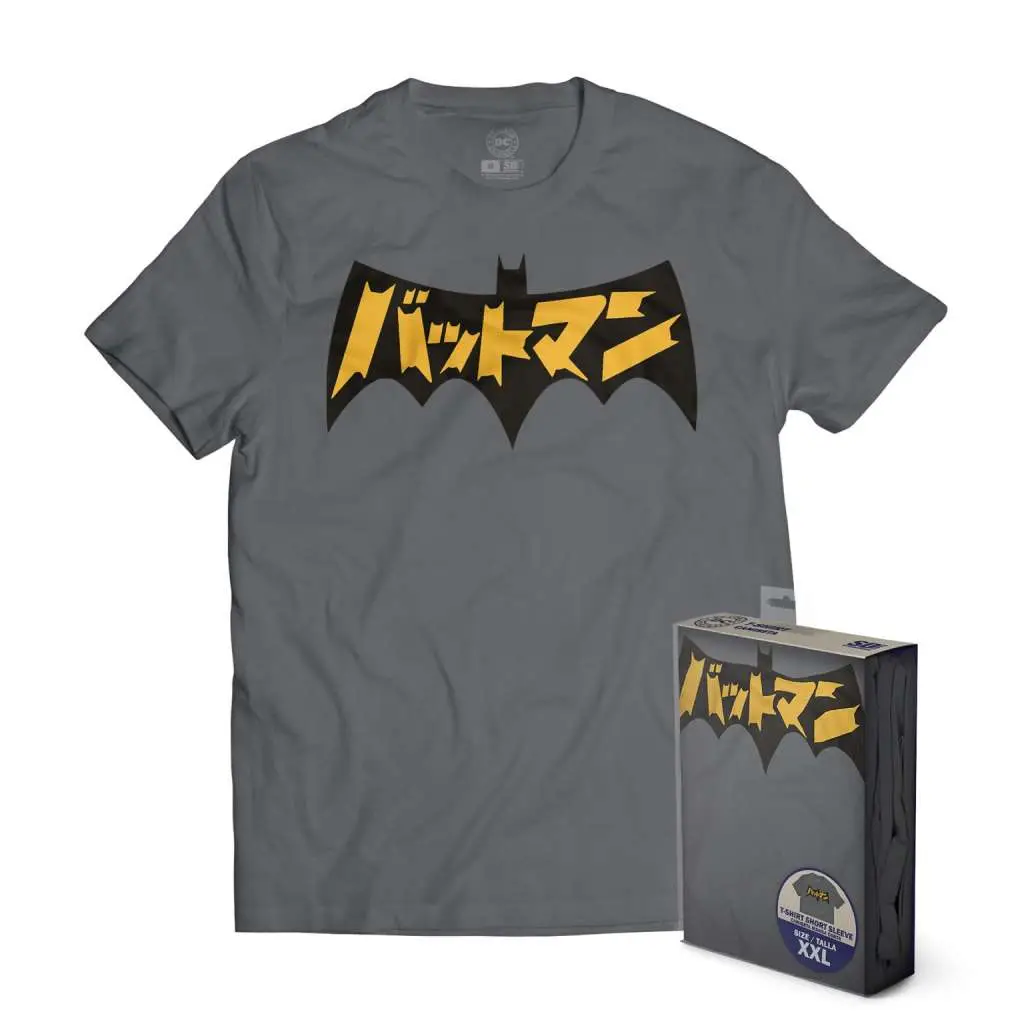 t/s dc batman japanese logo grey - s