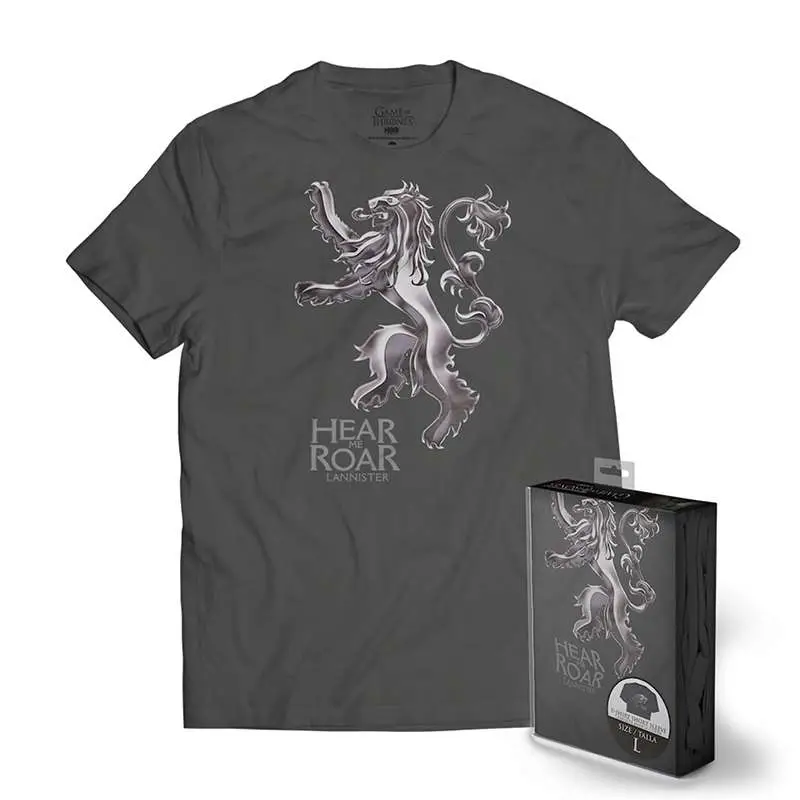 t/s got lannister metallic logo grey man - s