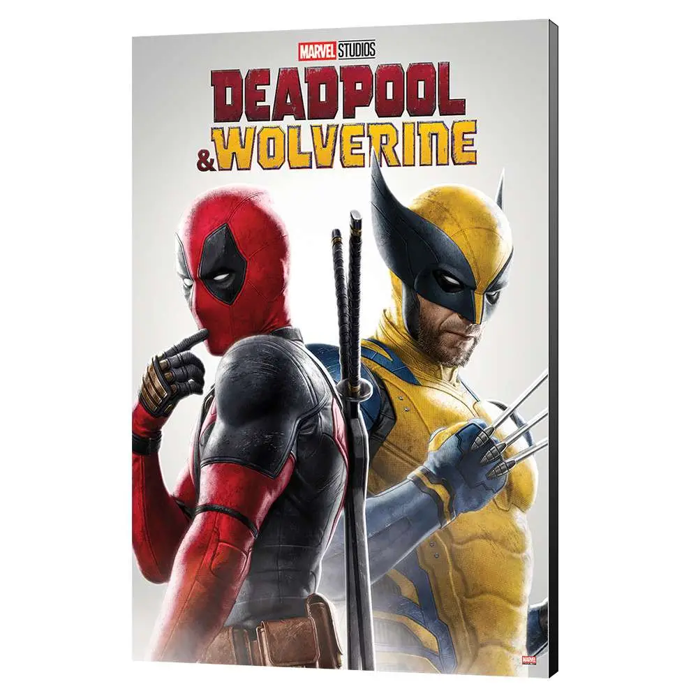 marvel deadpool & wolverine best friends wood panel